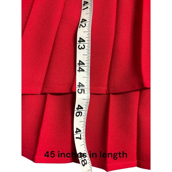 J.Jill Wearever Collection Red Sleeveless Pleated Midi Dress V-Neck Relaxed Fit - Picture 11 of 11
